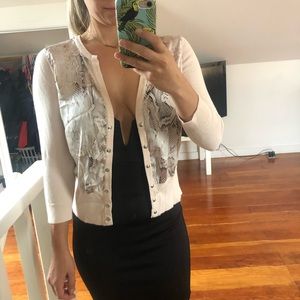 White House black market snakeskin cardigan